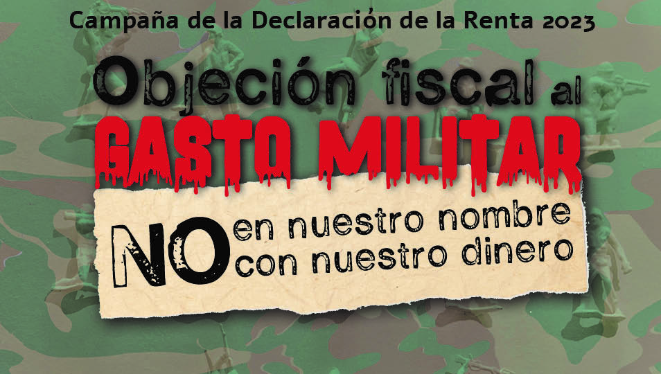 Cartel de la Campaña a la Objeción Fiscal al Gasto Militar de CGT-A 2023