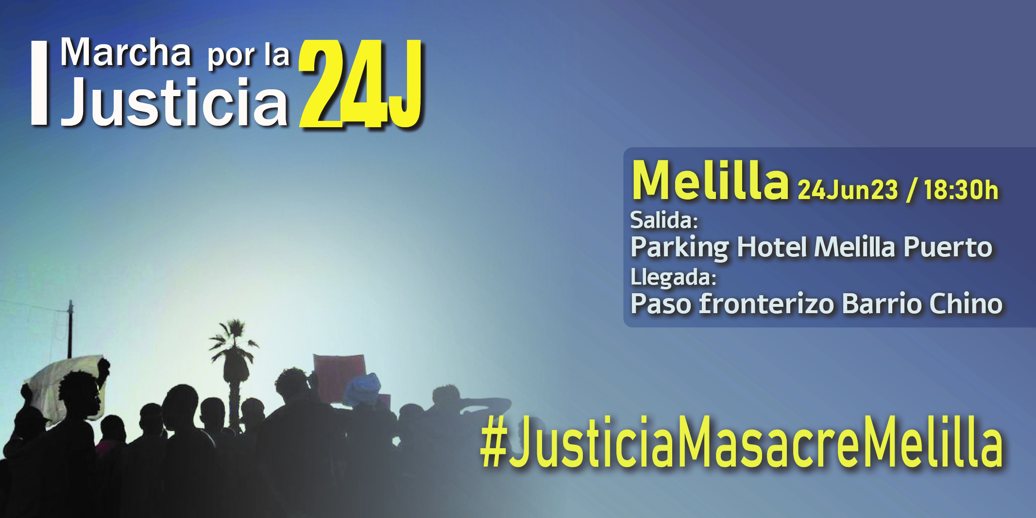 Cartel de la I Marcha por la Justicia 24J en Melilla