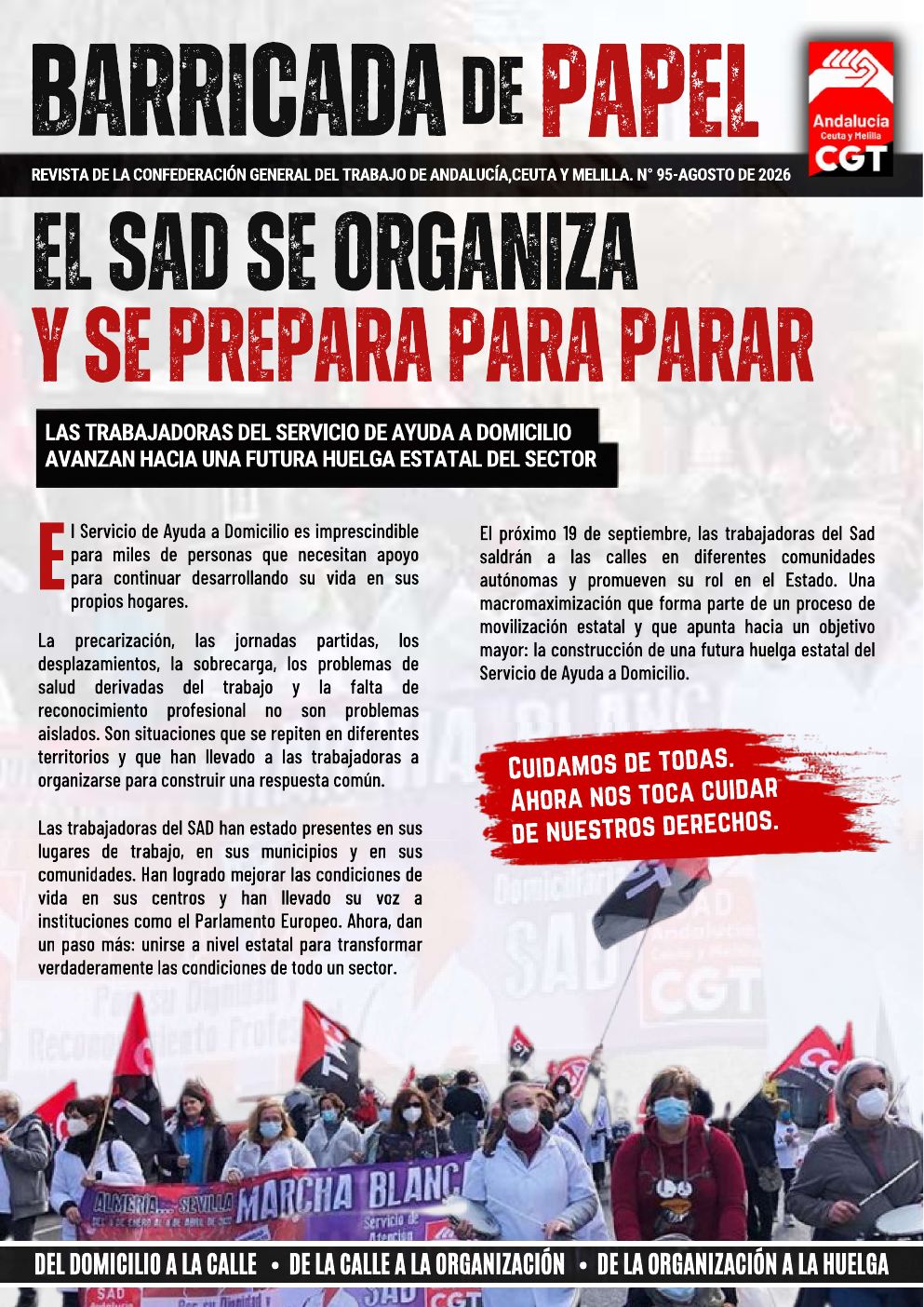 Portada de Barricada de Papel nº 95: El SAD se organiza y se prepara para parar