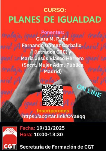 Cartel curso Planes igualdad