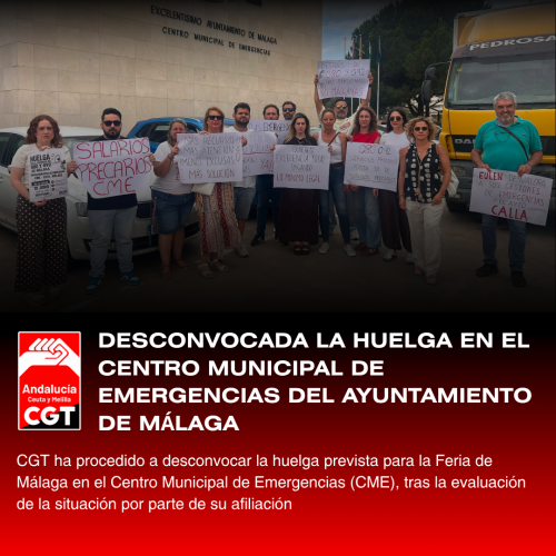 DESCONVOCADA LA HUELGA EN EL CENTRO MUNICIPAL DE EMERGENCIAS DEL AYUNTAMIENTO DE MÁLAGA