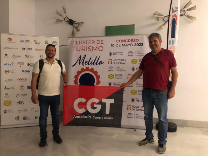 Acción protesta en Melilla contra la patronal hostelera de todo el estado